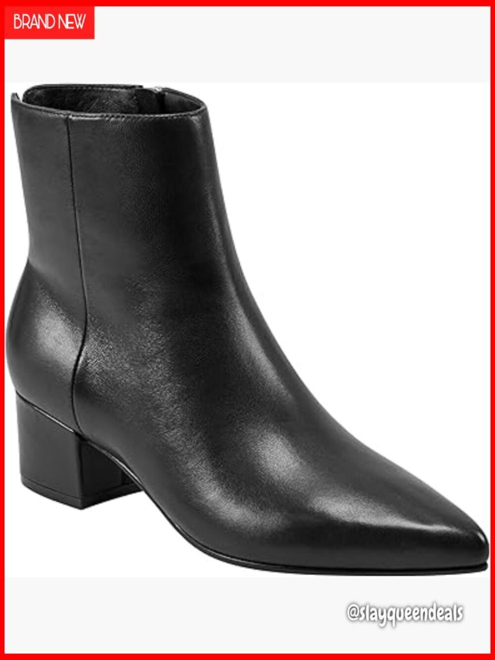 Leather Ankle Booties with Pointy Toe and Zipper Closure